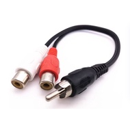 RCA Male Cable Splitter Adapter to 2 RCA Female Audio Speaker Splitter