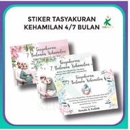 KERES - Print Thanksgiving Label Stickers 4/s 7 Months Pregnancy HIJAB, Thanksgiving 4.7 Months Preg