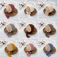 Baby Hat Waffle Lace Tether Boy Girl Beanie Cap For 0-3 Months Knitting Nylon Newborn Photography Pr