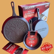 【 Free shipping 】Desavros Pre Seasoned Cast Iron Pan (Set of 3)