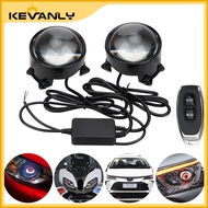 KEVANLY Car Angel Eye RGB Fog Light 12V Remote Control Decorative Ambient Lamp