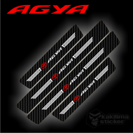 Sticker sill plate carbon pelindung pijakan kaki pintu mobil untuk Toyota Avanza Innova Agya Calya K