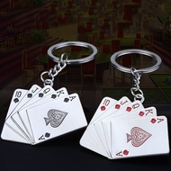Stainless Steel Poker Keychain Funny Keyring Unisex Keyholder Fashion Jewelry Keyfob Accessories