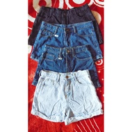 ₪Clean cut high waist denim short