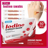 Iodine swab disposable Iodine Alcohol Swab Cotton Disinfectant Wound Disinfect Solution50pcs碘伏棉签