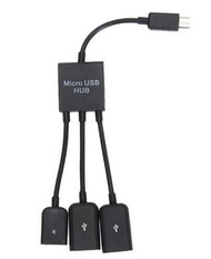 全城熱賣 - 功能多OTG轉接線 平板電腦安卓otg三合一數據線（OTG micro轉HUB轉一拖三）