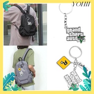 YOHII Game PS4 GTA5 Keychain, GTA V Grand Theft Auto 5 Star Muti Key Holder, Car Pendant Keyholder B