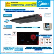 Midea Slim Hood MCH-90F49SS ((90cm)) Recirculation System Cooker Hood / Midea Electrical Hob MC-IHD3
