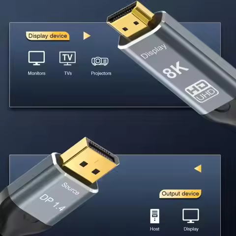DisplayPort DP to HDMI 8K@60Hz Video Conversion Cable HD Screen Mirroring Adapter For Computer Monit