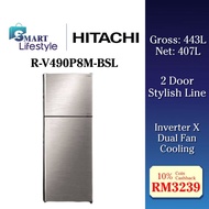 【FREE SHIPPING】Hitachi Inverter Line Series Refridgerator (443L) R-V490P8M-BSL / R-VX490PM9 BBK/BSL 