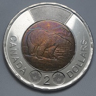 CA-11 Koin Bimetal 2 dollar CANADA - beruang kutub