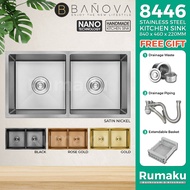 BANOVA / LUXE SUS 304 Stainless Steel Home Kitchen Sink Sinki Dapur Nano Single Bowl BK-8446/LX-8245