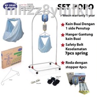 ▣❈№baby Electronic Cradle Buaian elektrik Motor + spring cot set rangka buaian + Net kain buaian set