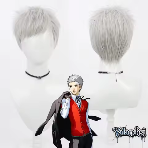 Yalandisi& Game Akihiko Sanada Cosplay Wig Halloween Party Prop Synthetic Hair Heat Resistant Fiber+