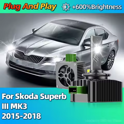 6000K LED Headlights HID D3S Turbo Canbus Car Light Bulbs 30000LM For Skoda Superb III MK3 2015 2016