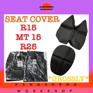 YAMAHA SEAT COVER (GROSSLY) (R15/MT 15/R25) KASAR 坐垫布 皮 SARUNG KULIT ROUGH MATT MATTE BLACK SEATS R 