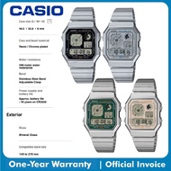 Casio Vintage Stainless Steel Band Men Watch A130WE-1ADF, A130WE-3ADF, A130WE-7ADF, A130WE-9ADF
