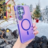 For Samsung S26 S25 Plus S24 Ultra S25 FE A17 A37 A57 A16 A26 A36 A57 5G Luxury Gradient Laser Magne