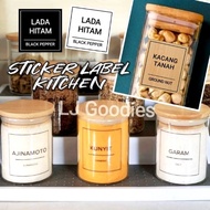 Sticker Label Dapur / Waterproof Kitchen Label / Minimalist Transparent Readymade Sticker