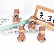 Dog PU Cartoon Pet Sandals Small Medium-Sized Dog Sandals Teddy Shoes Spring Summer Shoes Poodle Pup