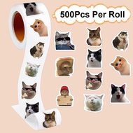 [500 stickers] Cat roll stickers cute emoticons stickers envelopes gifts decorative sealing tapes 50