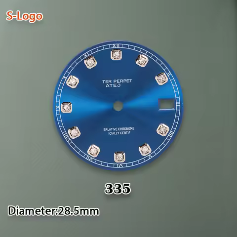 New S Logo 28.5mm Sun pattern Diamonds Dial Fit NH35/NH36/7S/4R Movement Watch Modification Accessor