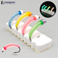 YOUNGSTAR 1PC Luminous Nymphs Fly Hook Lure Bent Back Hook Fishing Accessories B2T3