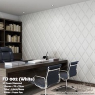 3D Foam Diamond Wallpaper TEXTURES EMBOSSED - FD  002 White