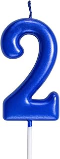 NEWCANDLE Blue Birthday Candles 2 Candle 2nd Two Years Cake Bady Roman Numberal Cool Number Candle N