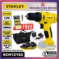 STANLEY 12V Cordless Hammer Drill Driver SCH12 - 2 Years Warranty ( STANLEY HAMMER DRILL SCH121S2-B1 SCH121 SCH121S2 )