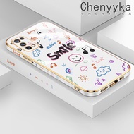 เคส Chenyyka สำหรับ Realme X7 X7 Pro 4G X7 Pro 5G ลายการ์ตูนยิ้มแนวเพลงเคสซิลิโคนด้านดีไซน์ใหม่ด้านข้างฝาปิดเลนส์กล้องเต็มรูปแบบป้องกันกล่องกันกระแทก Softcase