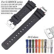 16mm TPU Watch Band For Casio G-Shock DW-6900 5600E GW-M5610 GA-2100 GD110 GLS8900 Watch Strap Silicone Resin Wrist Bracelet