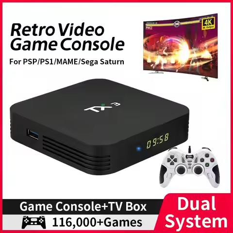 Hyper Base R1 Retro Video Game Console With 116,000+ Games for PSP/PS1/PS2/MAME/N64 Android TV Box E