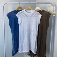 Ruby knit mesh knit women's top/ knit topWomen's Vest