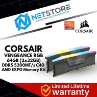 CORSAIR VENGEANCE RGB 64GB (2x32GB) DDR5 5200MT/s C40 AMD EXPO Memory Kit - CMH64GX5M2B5200Z40K