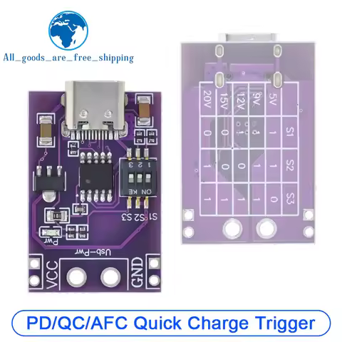 Type-C QC AFC PD2.0 PD3.0 to DC Spoof Scam Fast Charge Trigger Polling Detector USB-PD Notebook Powe