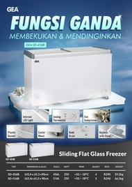 Sliding Flat Glass Freezer GEA SD-456B Freezer Box