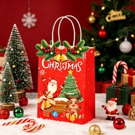 Christmas Kraft Paper Gift Bag Handle Paper Bag For Christmas Apple Packaging Holiday Gift Giveaway