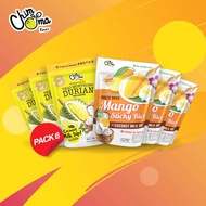ทุเรียนอบกรอบพร้อมดิปกะทิ 100กรัม และ ข้าวเหนียวมะม่วงพร้อมดิปกะทิ 50กรัม (6ซอง/แพ็ค) / Freeze Dried Mango with Coconut Milk Dip 100g &amp; Freeze Dried Durian Sticky rice with Coconut Milk Dip 50g (6Bags/Pack) (ยี่ห้อ ชิมมะ, Chimma Brand)