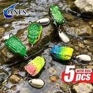 5pcs Frog Fishing Lure With Lure Box, Soft Fishing Bait For Freshwater Saltwater Fishing