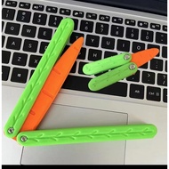 HQ2 Carrot Gravity Jump Small Radish Balisong Gift For Kids Stress Relief Fidget Toys Butterfly Knif