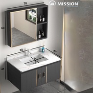 Bộ Tủ gương Lavabo Phòng tắm Siêu Nhẹ Chống Oxi Hoá - Mặt đá chống xước siêu sang Kích Thước 60cm -