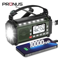 PRUNUS J-924 1,000mAh/37,000mWh Hand Radio, AAA Battery Powered Emergency Radio Solar Energy, NOAA E
