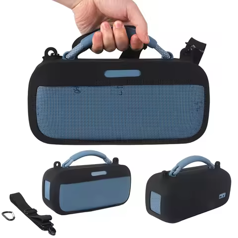 Silicone Protective Cover with Shoulder Strap Protective Skin Sleeve Portable Speaker Case for Bose 