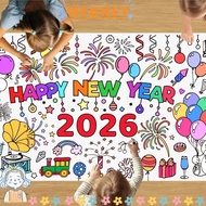 WEY Giant Coloring Poster, DIY Coloring Doodle Doodle Art Banner, Creative Activity Happy Year Art C