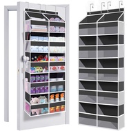 【Widen to 40/51cm】2IN1 Double-layer Wall Mounted Storage Bag Behind Door Wardrobe Organizer Rack
