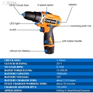 ♝♗Electric Drill 12V 16V 21V Cordless Electric Screwdrivers Rechargeable Lithium Battery LED Lights Power Tools 2 Speed