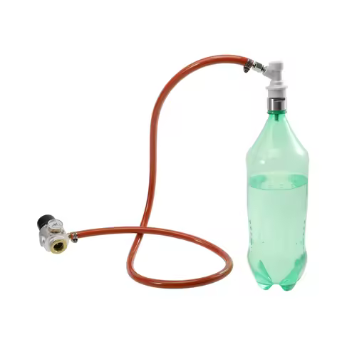 Soda Carbonating Kit Mini Co2 Regulator Tr21-4 Gas Bottle 1.2M Ultra Thick Red Gas Line Sparkling Wa