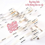 5 meters - High quality, soft 1.6cm wide satin ribbon with Chan€L, Pr@da, Djor, Mjumiu patterns