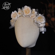 Headdress Yarn Juan Photo Head Flower Accessories Super French Champagne Flower Bud Ring Hair Plate 